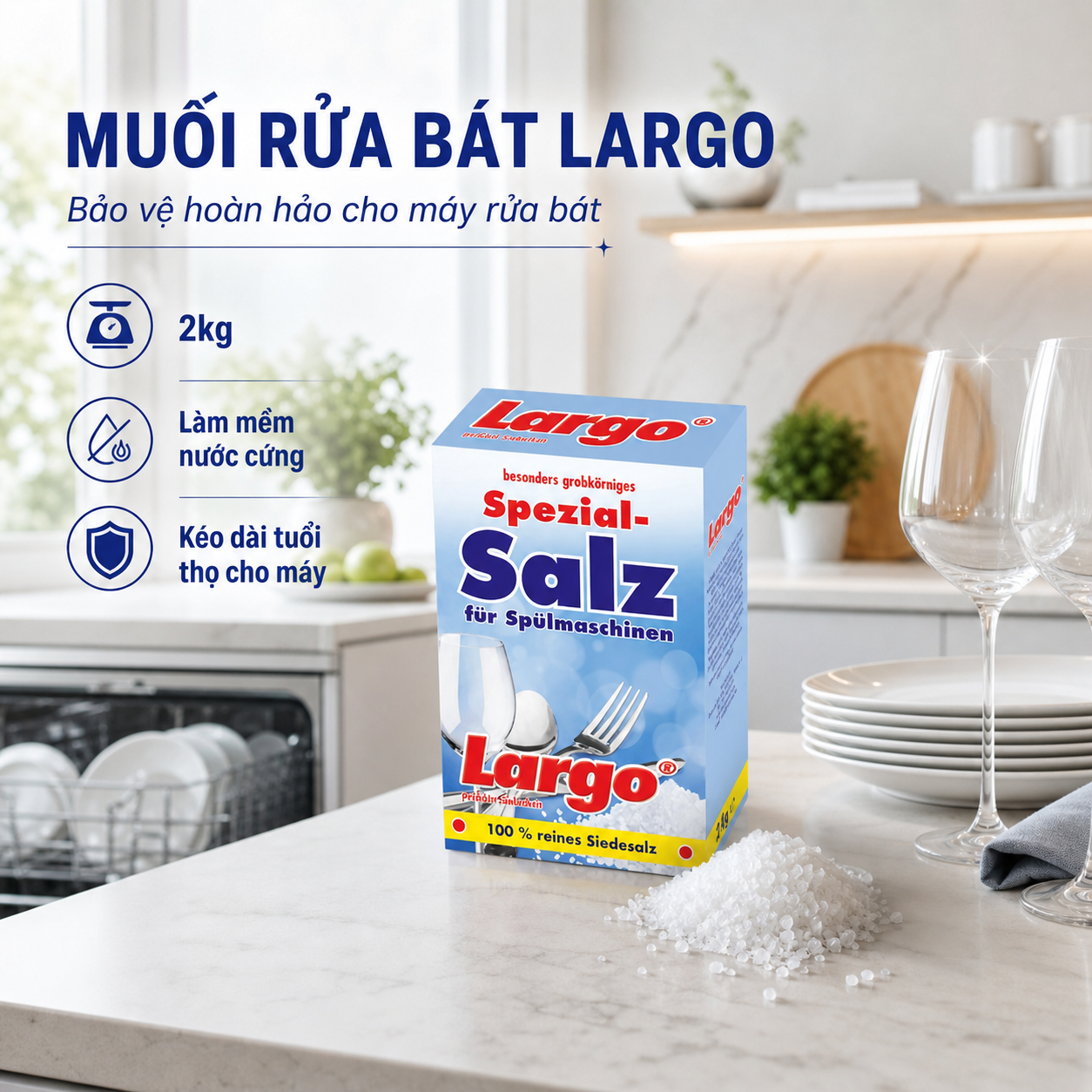 Muối rửa bát Largo 2kg — ảnh 1